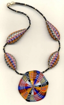 Blown Multicolore Large Beads & Shield Necklace